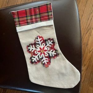 Red plaid Snowflake stocking